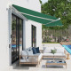 Outsunny Manual Retractable Awning, size (4m x3m)-Green