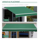 Outsunny Manual Retractable Awning, size (4m x3m)-Green