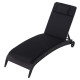 Outsunny Garden Sun Lounger Cushion Replacement Thick Sunbed Reclining Chair Relaxer Pad with Pillow - Black