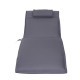 Outsunny Garden Sun Lounger Cushion Replacement Thick Sunbed Reclining Chair Relaxer Pad with Pillow - Grey