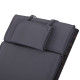 Outsunny Garden Sun Lounger Cushion Replacement Thick Sunbed Reclining Chair Relaxer Pad with Pillow - Grey