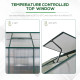 Outsunny Garden Walk-in Aluminium Greenhouse Polycarbonate with Plant Bed, Temperature Controlled Window, Foundation, 6 x 6ft