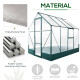 Outsunny Garden Walk-in Aluminium Greenhouse Polycarbonate with Plant Bed, Temperature Controlled Window, Foundation, 6 x 8ft