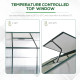 Outsunny Garden Walk-in Aluminium Greenhouse Polycarbonate with Plant Bed, Temperature Controlled Window, Foundation, 6 x 8ft