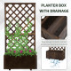 Outsunny 72.5 x 31.5 x 149.5 cm 45L Garden Wooden Pine Trough Planter with Topped Trellis Climbing Plants Flower Raised Bed, Car