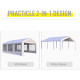 Outsunny 6m x 4 m Garden Gazebo Portable Carport Shelter w/ Removable Sidewalls &amp; Doors Party Tent Shelter Car Canopy