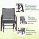 Outsunny Glider Rocking Chair &amp; Table Set 2 Single Seaters Rocker Garden Swing Chair Patio Furniture Bistro Set Grey