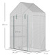 Outsunny Greenhouse for Outdoor, Portable Gardening Plant Grow House with 2 Tier Shelf, Roll-Up Zippered Door, PE Cover, 143 x 7