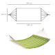 Outsunny Double Cotton Hammock Camping Swing Outdoor Garden Beach Stripe Hanging Bed with Pillow 188L x 140W cm, Green