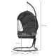 Outsunny Hanging Egg Chair Swing Hammock Chair with Stand, Cushion and Retractable Canopy, for Indoor and Outdoor, Grey