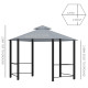 Outsunny 3 x 3(m) Hexagon Gazebo Patio Canopy Party Tent Outdoor Garden Shelter w/ 2 Tier Roof &amp; Side Panel - Grey