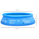 Outsunny 274cm x 76cm Inflatable Swimming Pool Family-Sized Blow Up Pool Round Paddling Pool with Hand Pump for Adults, Outdoor,