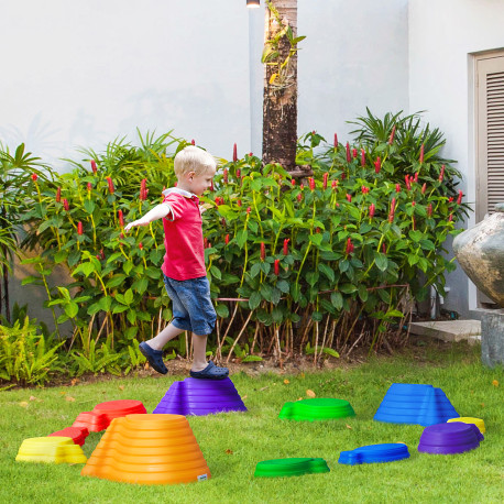 Outsunny 11 Piece Kids Balance Stepping Stones - Multicoloured