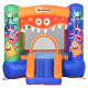 Outsunny Bouncy Castle Inflatable Basket Trampoline Slide Monster Design 180 x 250 x 175 (CM)