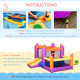 Outsunny Kids Bouncy Castle House Inflatable Trampoline Slide Water Pool 3 in 1 with Blower for Kids Age 3-8 Multi-color 2.8 x 2