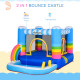 Outsunny Kids Bounce Castle Inflatable House with Trampoline Pool Climbing Wall with Inflator Carrybag, 2.8 x 1.7 x 1.55m