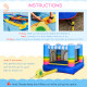 Outsunny Kids Bounce Castle Inflatable House with Trampoline Pool Climbing Wall with Inflator Carrybag, 2.8 x 1.7 x 1.55m