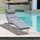 Outsunny Steel Frame Outdoor Garden Padded Sun Lounger w/ Pillow Grey