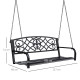 2 Seater Swing Seat Bench, Metal Garden Swing Chair with Chains, Weather Resistant, for the Patio, Yard, Deck and Yard, Black