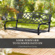 2 Seater Swing Seat Bench, Metal Garden Swing Chair with Chains, Weather Resistant, for the Patio, Yard, Deck and Yard, Black