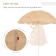 Outsunny 1.6m Patio Garden Hawaii Beach Sun Umbrella Sunshade Hawaiian Folding Tilting Crank Parasol (Wheat)