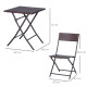 Outsunny 2-Seater Rattan Bistro Set: 1 x table, 2 x chairs-Brown