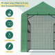 Outsunny Walk-in Greenhouse with 4 Tier 24 Shelves, Portable Grow House with Roll-up Zipped Door, 244 x 180 x 210cm, Green