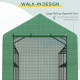 Outsunny Walk-in Greenhouse with 4 Tier 24 Shelves, Portable Grow House with Roll-up Zipped Door, 244 x 180 x 210cm, Green