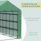 Outsunny Walk-in Greenhouse with 4 Tier 24 Shelves, Portable Grow House with Roll-up Zipped Door, 244 x 180 x 210cm, Green