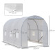 Outsunny 3.5 x 2 x 2 m Polytunnel Greenhouse, Walk-in Green House for Garden with Mesh Windows, Galvanised Steel Frame, White