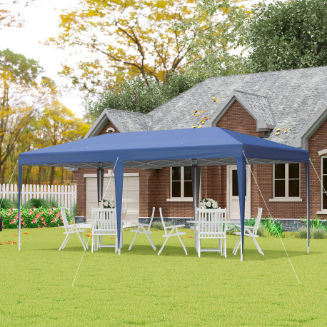 Outsunny Pop Up Gazebo, Double Roof Foldable Canopy Tent, Height Adjustable Wedding Awning Canopy w/ Carrying Bag, 6 m x 3 m x 2