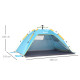 Outsunny 2 Man Pop-up Beach Tent Sun Shade Shelter Hut w/ Windows Doors Hook Sandbags UV Protection Waterproof Outdoor Adventure