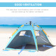 Outsunny 2 Man Pop-up Beach Tent Sun Shade Shelter Hut w/ Windows Doors Hook Sandbags UV Protection Waterproof Outdoor Adventure