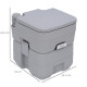 Outsunny 20L Portable Travel Mobile Toilet Outdoor Camping Handle WC with 2 Detachable Tanks &amp; Push-button Operation, Grey