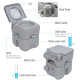 Outsunny 20L Portable Travel Mobile Toilet Outdoor Camping Handle WC with 2 Detachable Tanks &amp; Push-button Operation, Grey