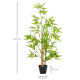 Outsunny Set of 2 120cm/4FT Artificial Bamboo Trees Decorative Plant w/ Heavy Pot Indoor Outdoor Style Home Office Greenery Deco