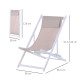 Outsunny Set of 2 Folding Garden Beach Aluminium Frame Deck Chairs Deckchairs Seaside Folding Garden Patio Lounger, Beige