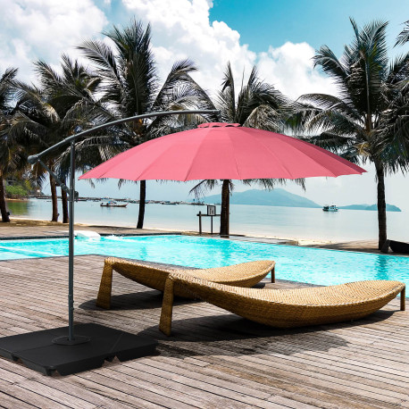 Outsunny Set of 4 Parasol Base Weights, Sand Filled Umbrella Base for Banana Hanging and Cantilever Umbrella Parasol Up to 80kg,