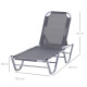 Outsunny Sun Lounger Relaxer Recliner w/ 5-Position Adjustable Backrest Pool Sun Bathing