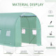 Outsunny Walk-in Polytunnel Greenhouse, Outdoor Garden Tunnel Greenhouse Tent with Zipped Roll-Up Door and 6 Mesh Windows, 3 x 2