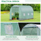 Outsunny Walk-in Polytunnel Greenhouse, Outdoor Garden Tunnel Greenhouse Tent with Zipped Roll-Up Door and 6 Mesh Windows, 3 x 2