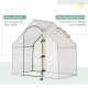 Outsunny Walk-In Greenhouse with Window Roll-Up Door, Portable Garden Grow House with Steel Frame for Vegetable Plant Herb, 180 