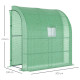 Outsunny Walk-In Lean to Wall Greenhouse with Windows and Doors, Outdoor Green House with 3 Tiers 4 Wired Shelves, 200L x 100W x