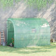 Outsunny Walk-In Lean to Greenhouse with Windows and Zippered Doors, 2 Tiers 6 Wired Shelves 300L x 150W x 213Hcm Green