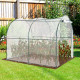 Outsunny Walk-in Polytunnel Greenhouse with Roll-up Door Transparent Tunnel Greenhouse with Steel Frame and PVC Cover, 2.5 x 2m