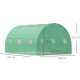 Outsunny Walk-in Polytunnel Greenhouse, Outdoor Garden Tunnel Greenhouse Tent with Zipped Roll-Up Door and 6 Mesh Windows, 4 x 3