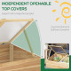 Outsunny Wooden Cold Frame Greenhouse Garden Polycarbonate Grow House  with Independent Openable Top Covers for Flowers, Vegetab