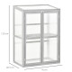 Outsunny Wooden Cold Frame Greenhouse Polycarbonate Garden Grow House for Flower Vegetable Plants with Adjustable Shelf, Double 