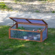 Outsunny Wooden Cold Frame, Small Polycarbonate Greenhouse for Plants with Openable &amp; Tilted Top Cover, Brown, 100 x 65 x 40cm