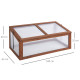 Outsunny Wooden Cold Frame, Small Polycarbonate Greenhouse for Plants with Openable &amp; Tilted Top Cover, Brown, 100 x 65 x 40cm